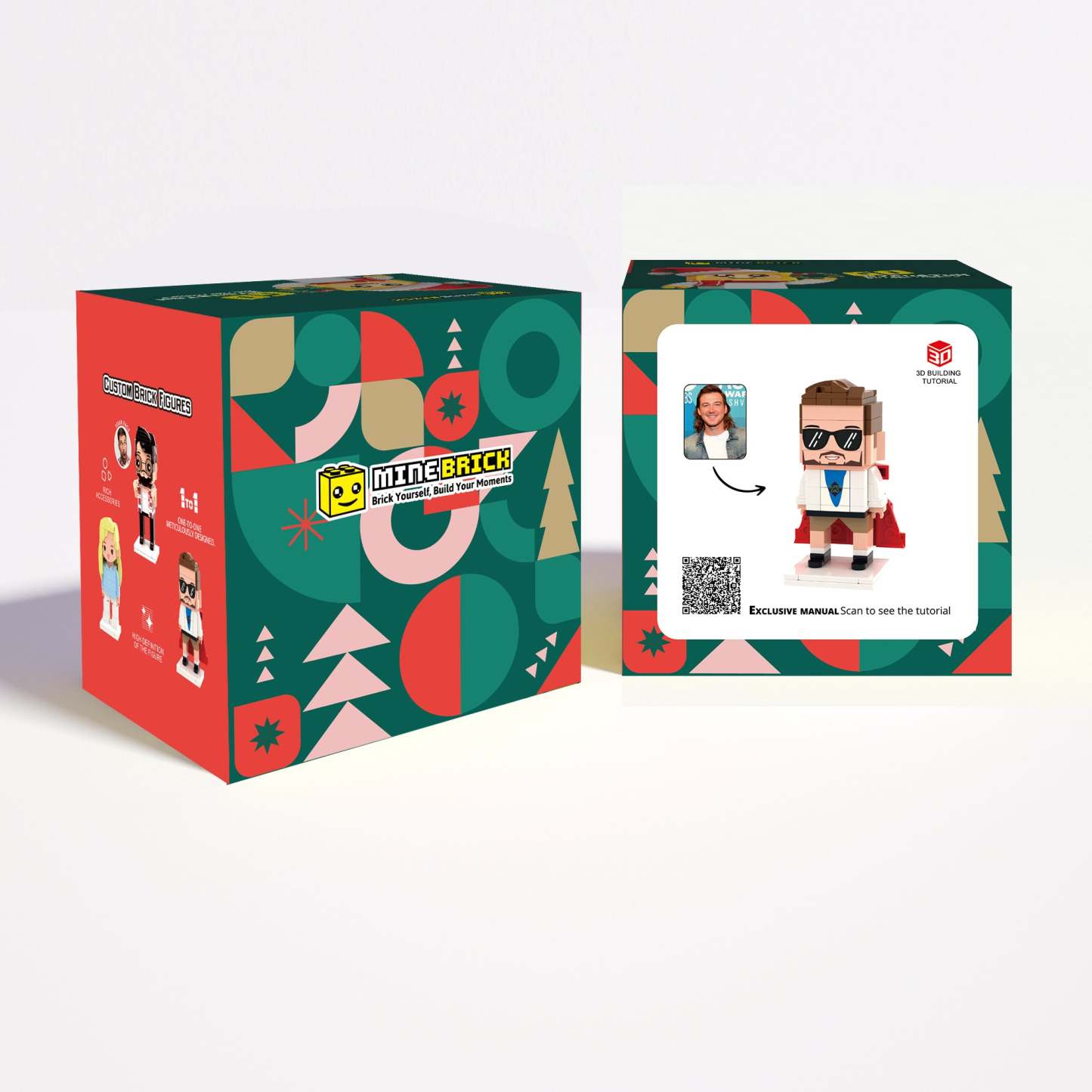 Exklusive Geschenkbox und Postkarte für Brick Figure