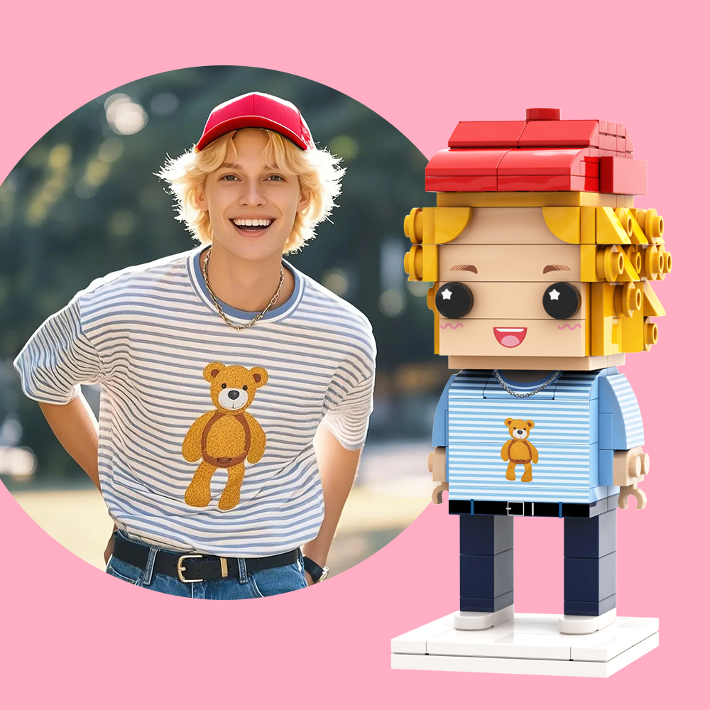 Graduation Gifts Fully Body Customizable 1 Person Detailed Version Custom Brick Figures Small Particle Block Toy For Him Black Blue - MyJigsawPuzzleAu