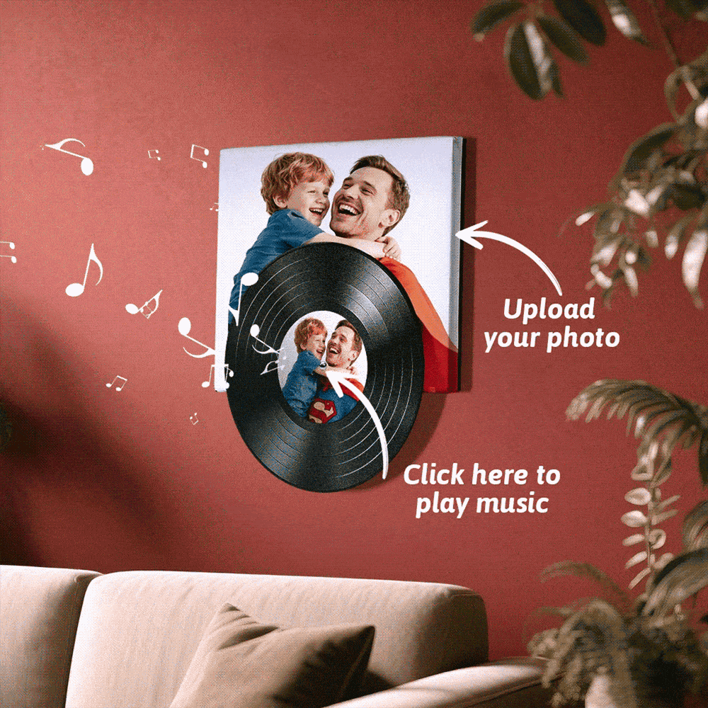 Custom Photo Vinyl Music Wall Art Vinyl Record Player No Phone Needed