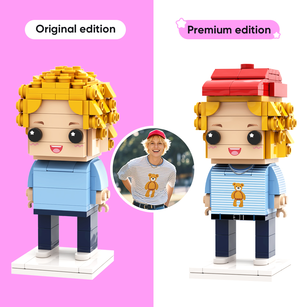 Graduation Gifts Fully Body Customizable 1 Person Detailed Version Custom Brick Figures Small Particle Block Toy For Him Black Blue - MyJigsawPuzzleAu