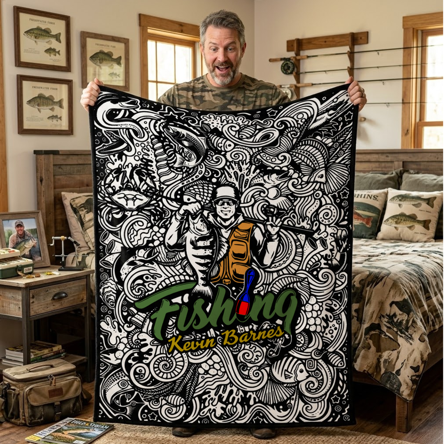 DIY Drawing Blanket (Optional 24-Color Marker Set) , Multi-Theme Create-Your-Own Art Blanket for Dad Kids, Couples, Families & Pet Lovers