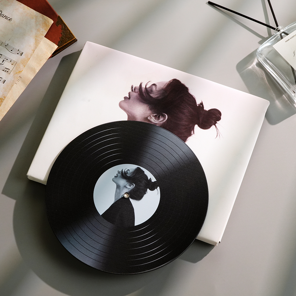 Personalised Vinyl Record Wall Art with Photo & Song – Wedding Anniver