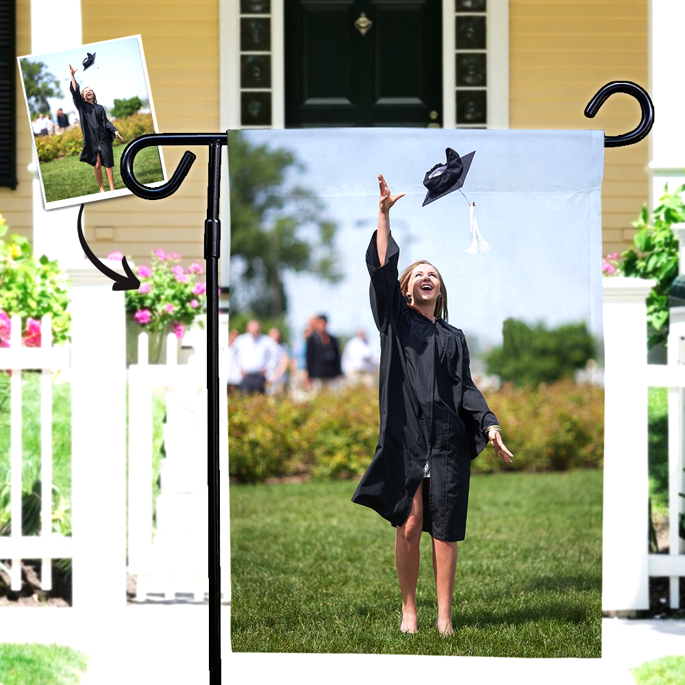 Personalized Garden Flags Graduation Photo Outdoor Family Courtyard Flag Graduation Decorations 2021 (12in x 18in) - MyJigsawPuzzleAu