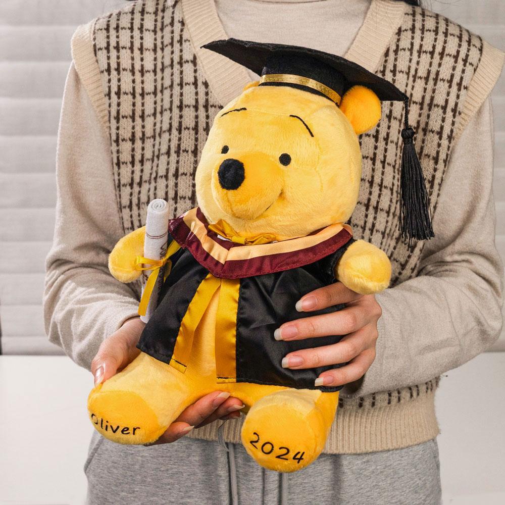 Personalized Winnie the Pooh Graduation Bear Plush Toy with Name Gifts for Grads - MyJigsawPuzzleAu