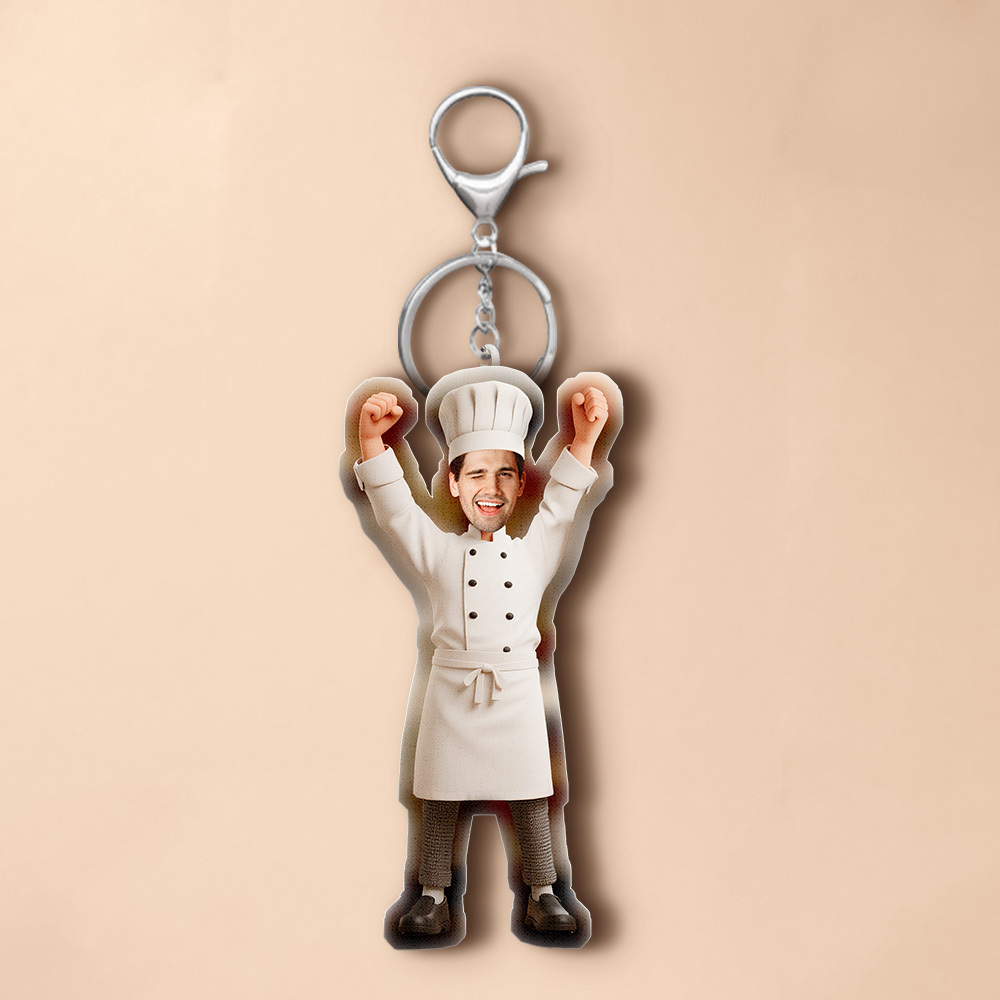 Custom Face Mini Me Keychain/Doll Funny 15/30/50cm Doll Mini Me Gift for Chef - MyJigsawPuzzleAu