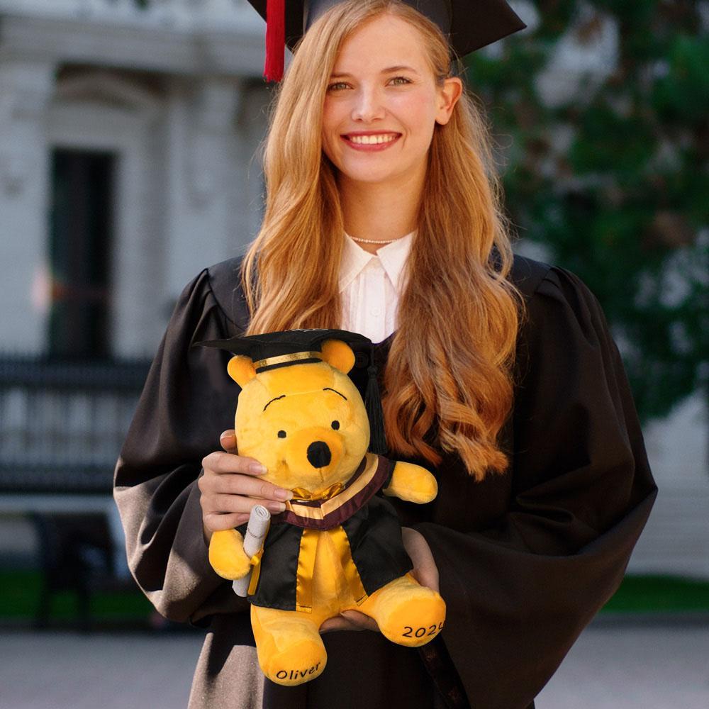 Personalized Winnie the Pooh Graduation Bear Plush Toy with Name Gifts for Grads - MyJigsawPuzzleAu