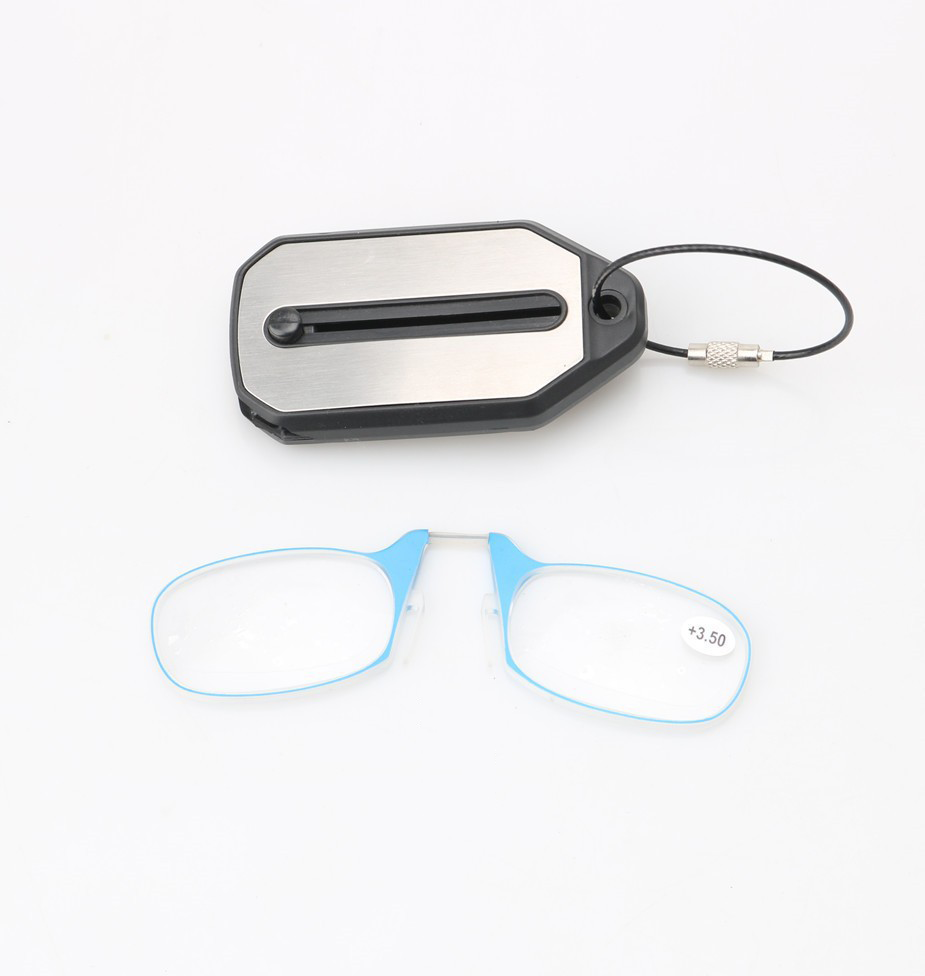 Portable Keychain Reading Glasses - Portable Folding Presbyopic Glasses - Ultra-Light Foldable Pince-Nez for Seniors