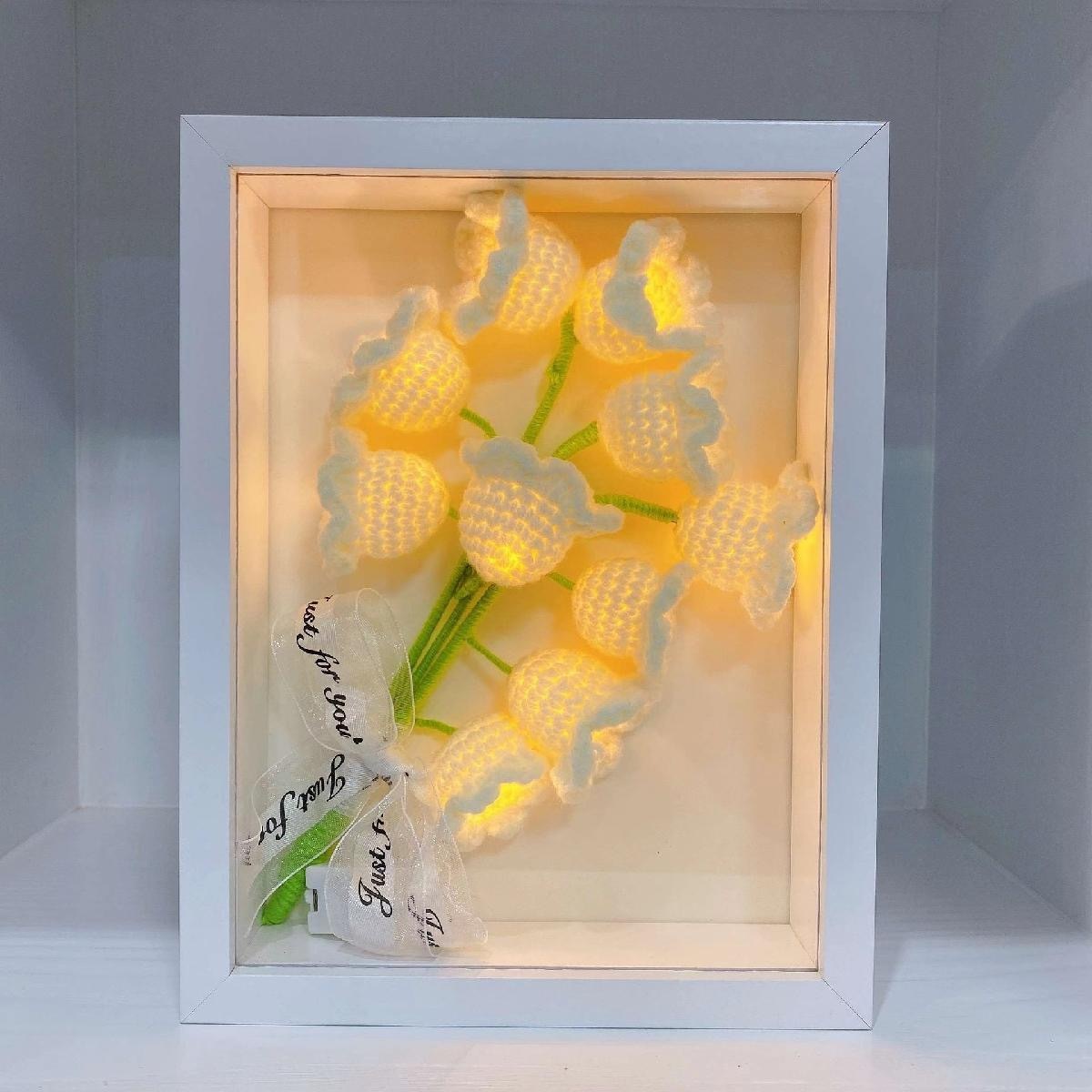 Handmade Crochet Flower Night Light Handmade Yarn Flower Gift for Home Decor - MyJigsawPuzzleAu