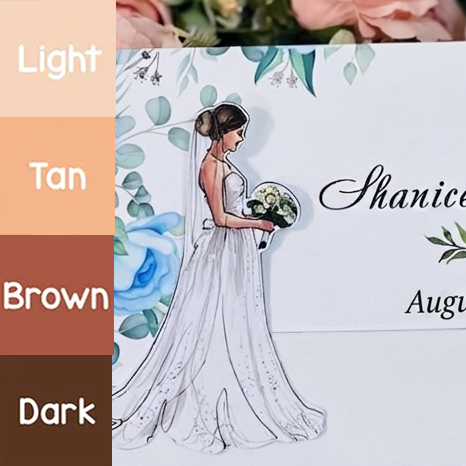 Custom Photo Illustration Save the Date Wedding Invitation