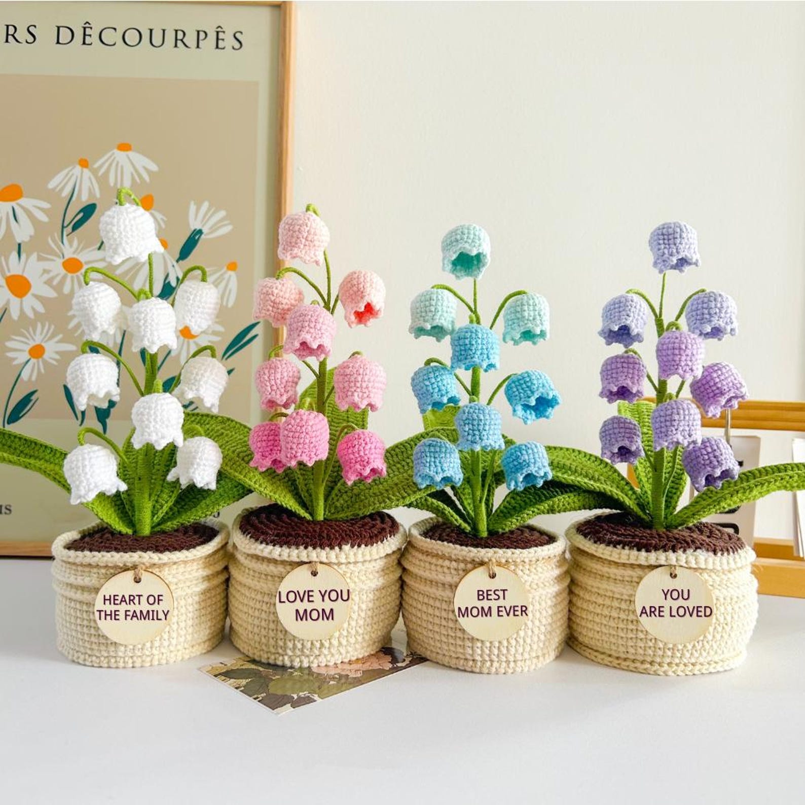 Romantic LED Crocheted Rose/Lily of the Valley – Glowing Knit Flower for Valentine’s Day