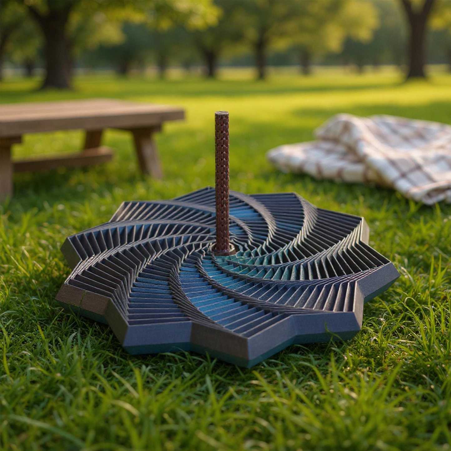 Fidget Star with Handle: Hypnotic Visual & Sound Stress Relief Spinner, 3D Printed Desk Toy - MyJigsawPuzzleAu