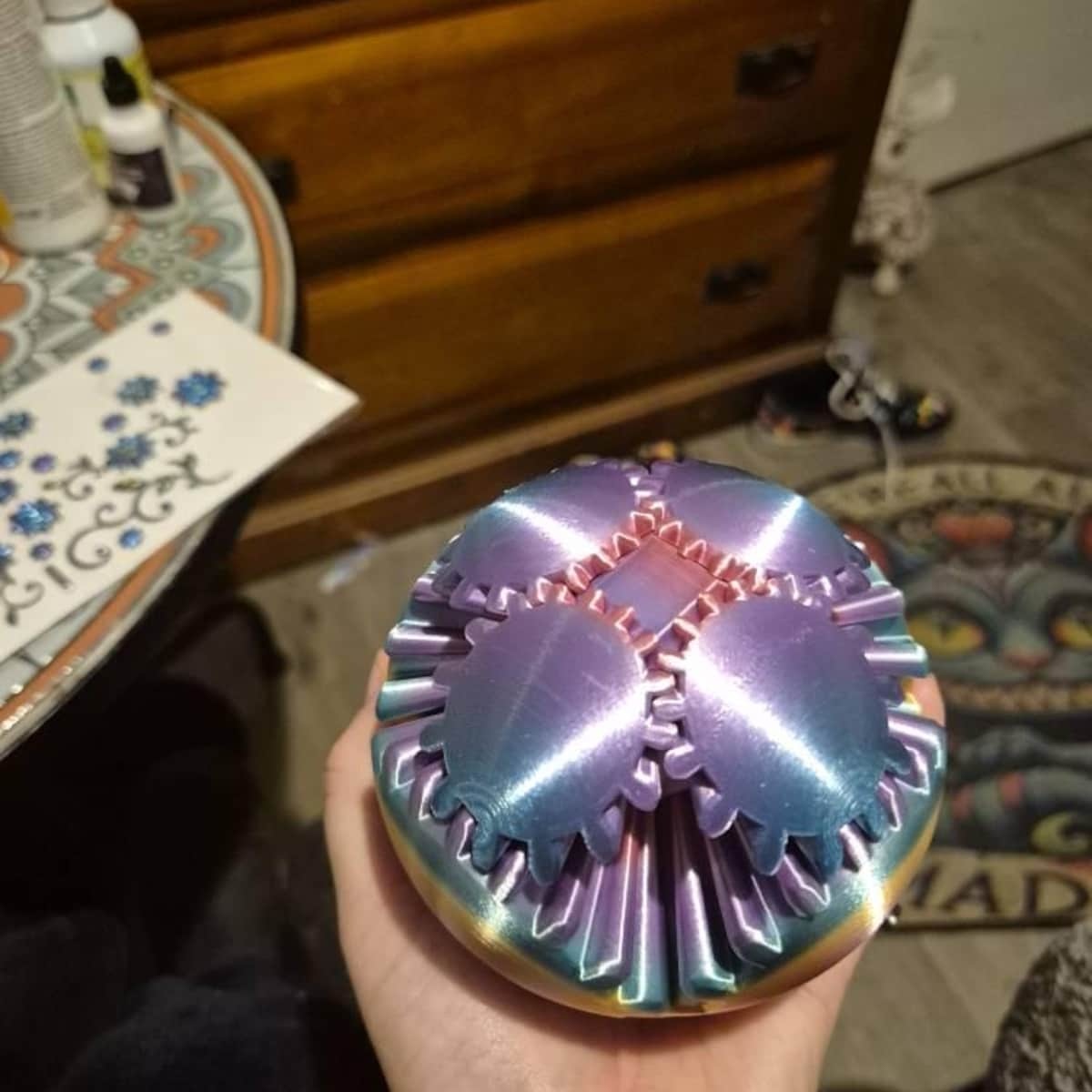 3D Printed Gear Ball Sphere Fidget-Transformable Desk Toy, Colorful Gradient, Christmas Birthday Cool Gifts for Dad Kids boy girl Ruvenbal - MyJigsawPuzzleAu