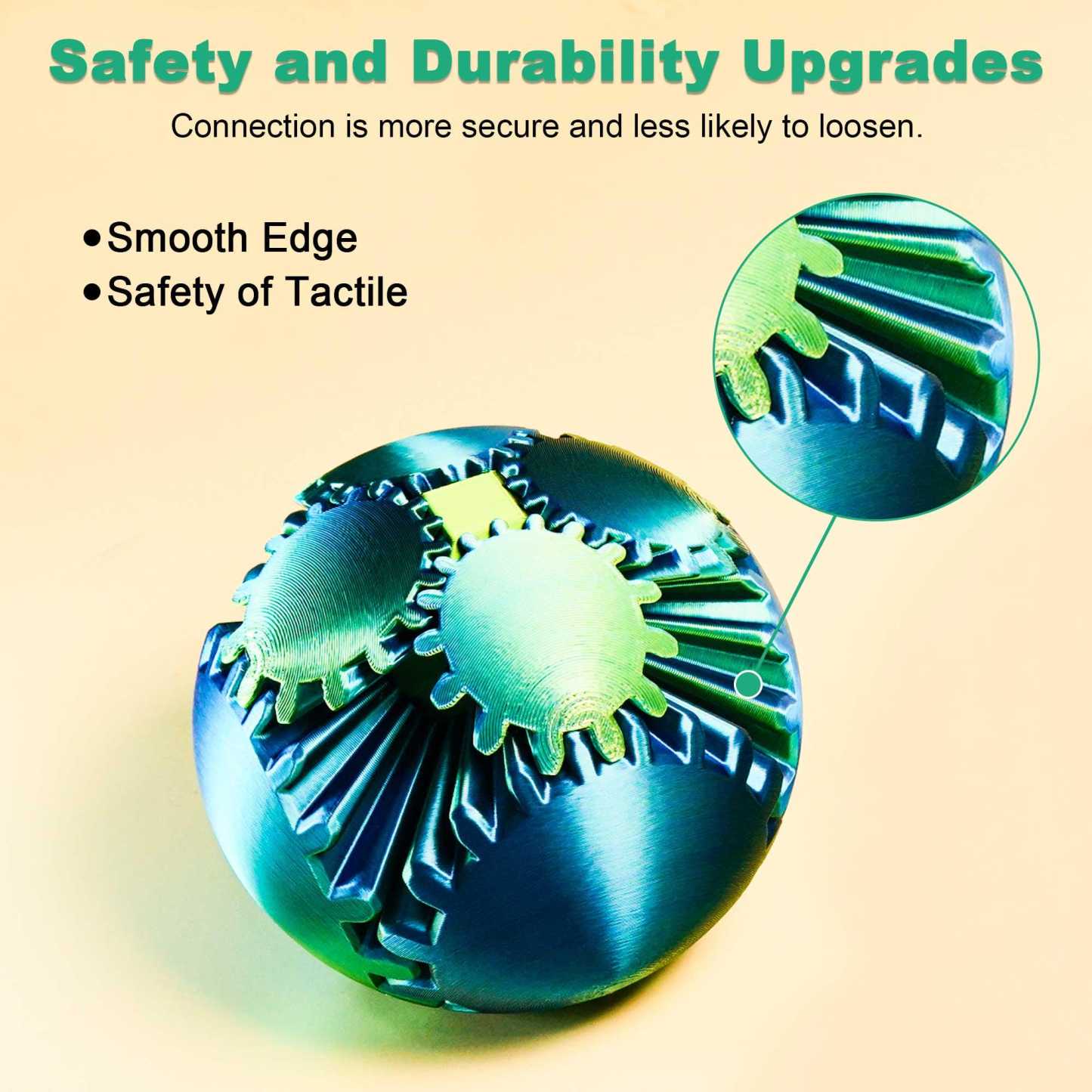 3D Printed Gear Ball Sphere Fidget-Transformable Desk Toy, Colorful Gradient, Christmas Birthday Cool Gifts for Dad Kids boy girl Ruvenbal - MyJigsawPuzzleAu
