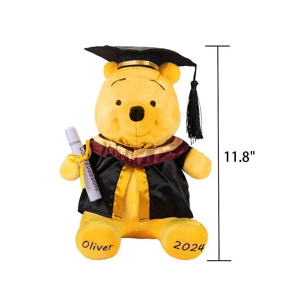 Personalized Winnie the Pooh Graduation Bear Plush Toy with Name Gifts for Grads - MyJigsawPuzzleAu