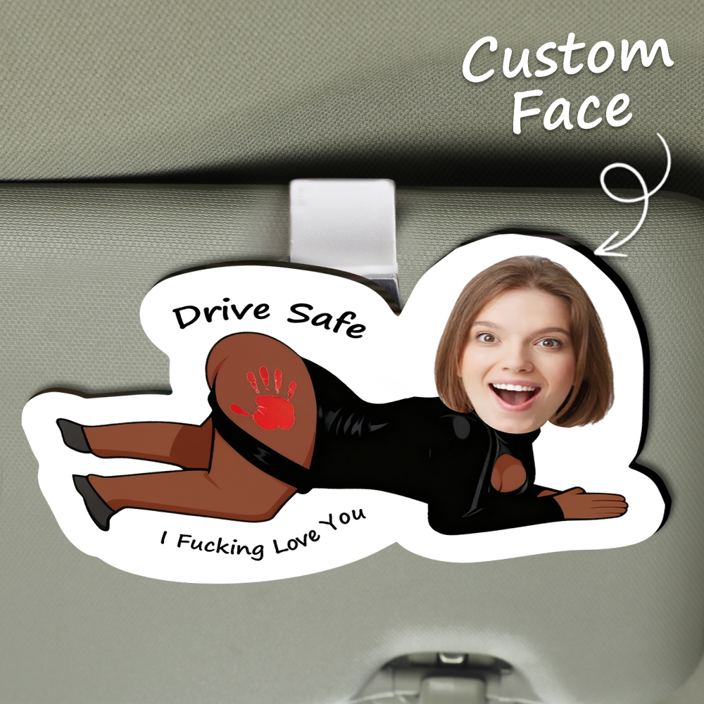 Custom Photo Car Visor Clip Husband Meme Gifts Valentines Day Gifts for Him Personalized Car Visor Clip-Drive Safe - MyJigsawPuzzleAu
