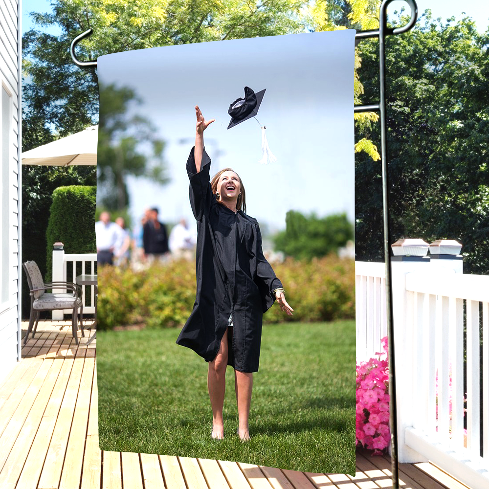 Personalized Garden Flags Graduation Photo Outdoor Family Courtyard Flag Graduation Decorations 2021 (12in x 18in) - MyJigsawPuzzleAu