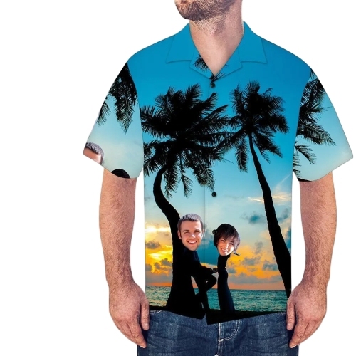 Custom Face On Shirt Hawaiian Shirt Flamingo