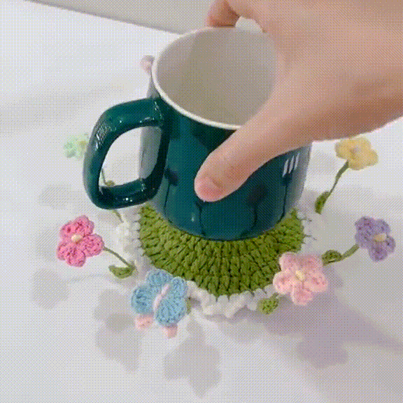 Crochet Flower Coaster, Handmade Cup Coaster, Floral Mug Coaster, Cottagecore Table Decor, Cute Crochet Gift, Housewarming Gift - MyJigsawPuzzleAu