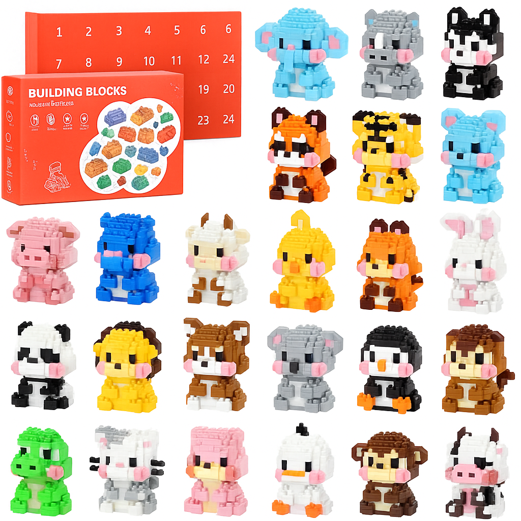 12/24 Days Christmas Advent Calendar Mini Christmas Building Blocks The Best of Creative Gift - MyJigsawPuzzleAu