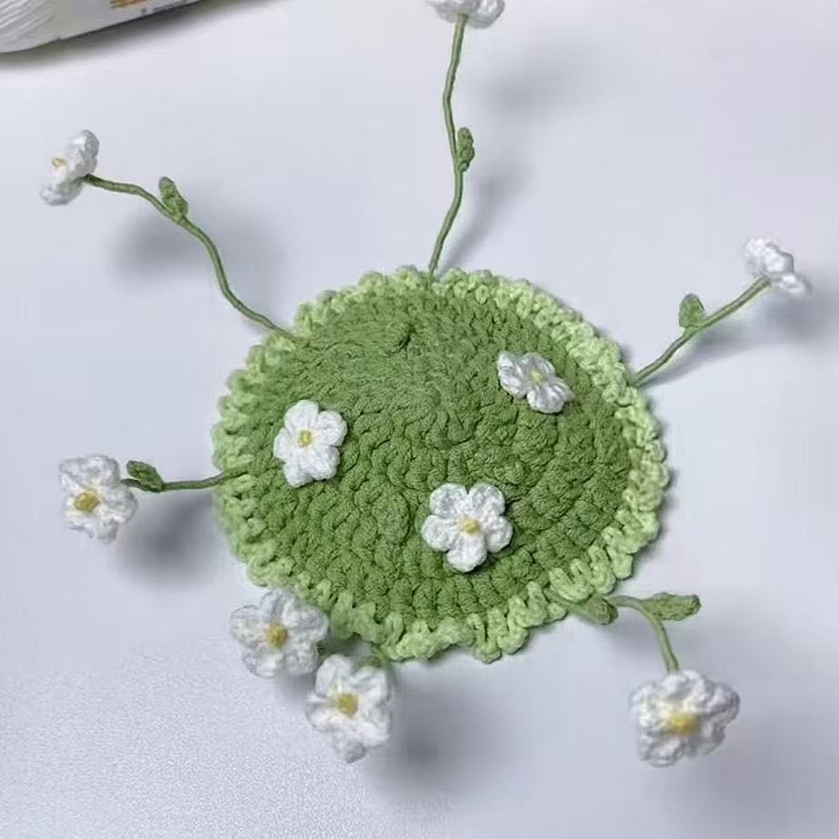 Crochet Flower Coaster, Handmade Cup Coaster, Floral Mug Coaster, Cottagecore Table Decor, Cute Crochet Gift, Housewarming Gift - MyJigsawPuzzleAu