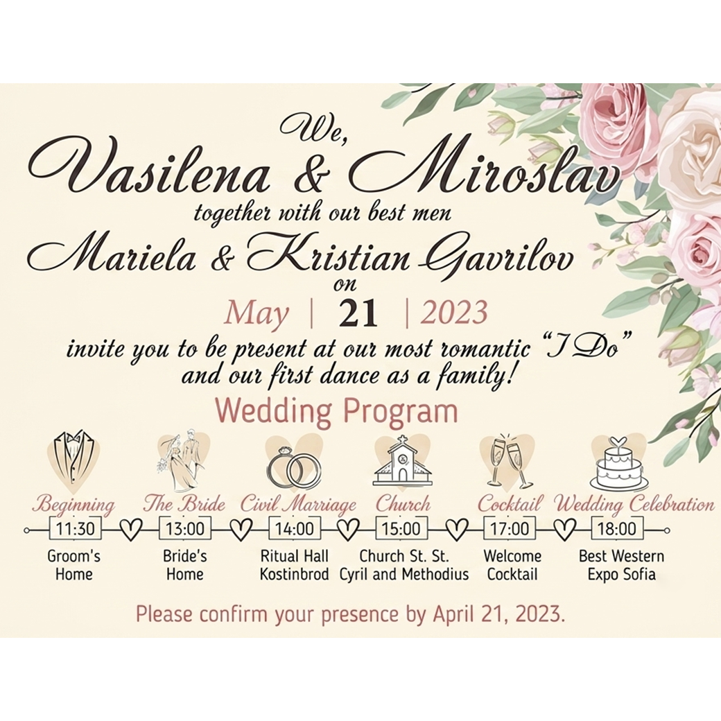 Custom Photo Illustration Save the Date Wedding Invitation