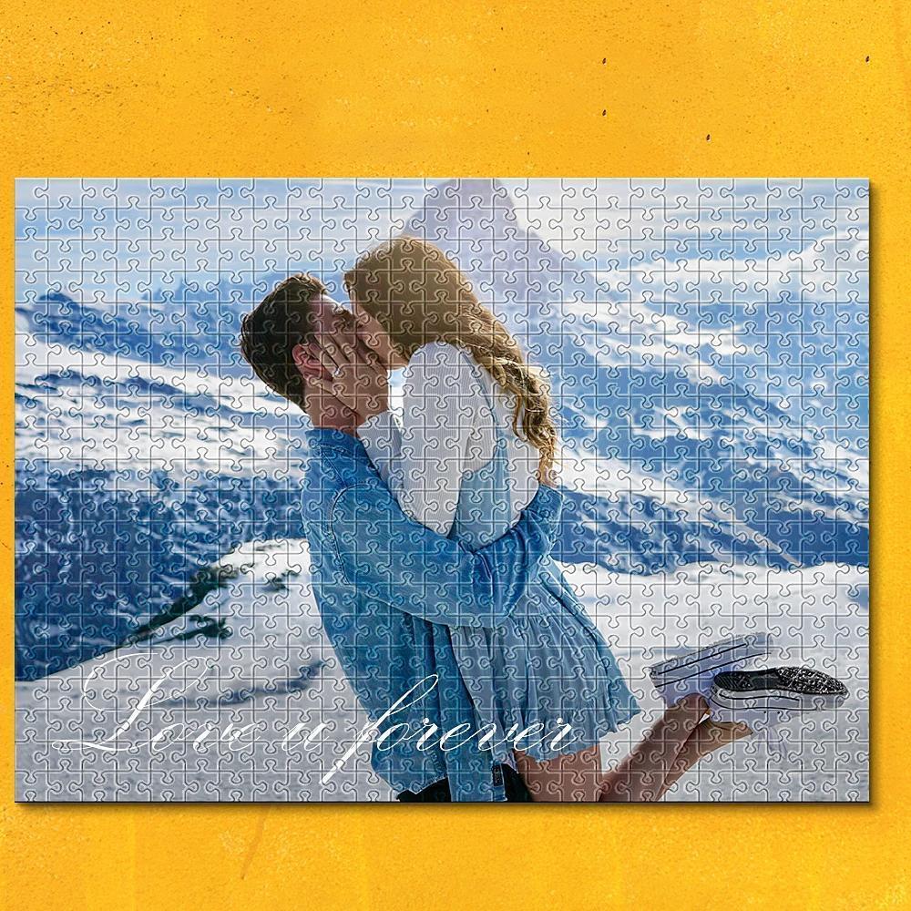 Custom Collage Puzzle Name&Photo on Jigsaw Puzzle Love Forever