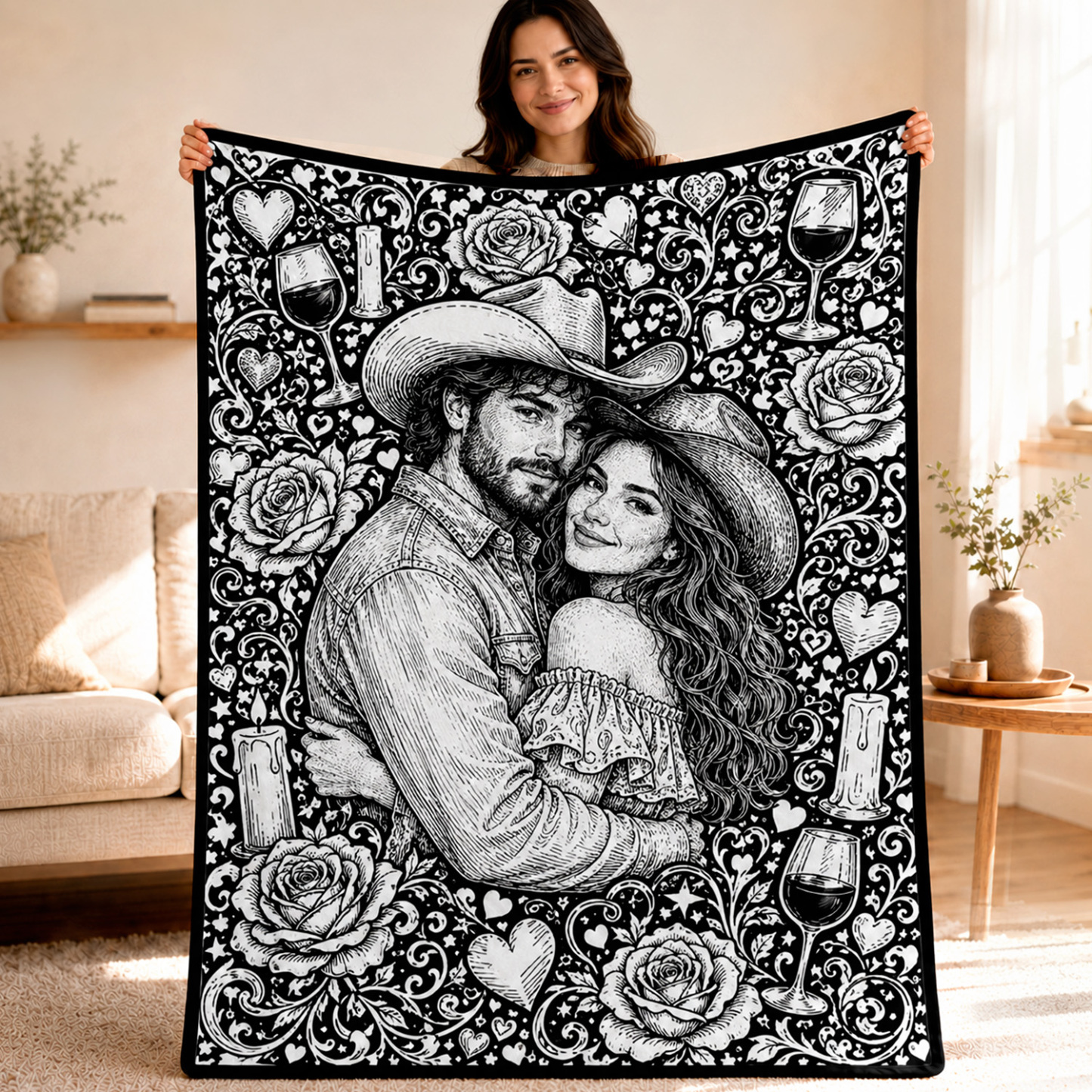 DIY Drawing Blanket (Optional 24-Color Marker Set) , Multi-Theme Create-Your-Own Art Blanket for Dad Kids, Couples, Families & Pet Lovers