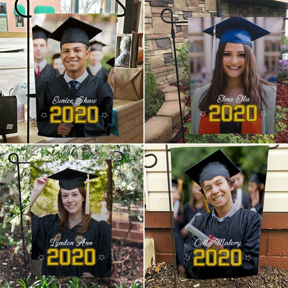 Custom Garden Flag Outdoor Graduation Photo With Your Name Happy Graduation 2021 (12.5in x 18in) - MyJigsawPuzzleAu