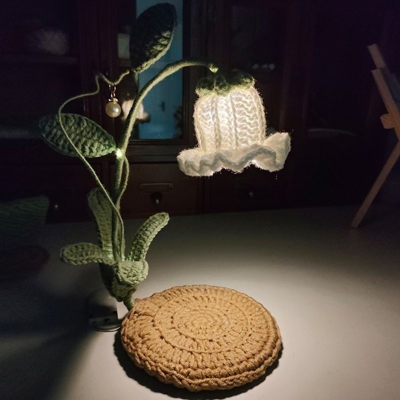 Handmade Crochet Flower Night Light Handmade Yarn Flower Gift for Home Decor - MyJigsawPuzzleAu
