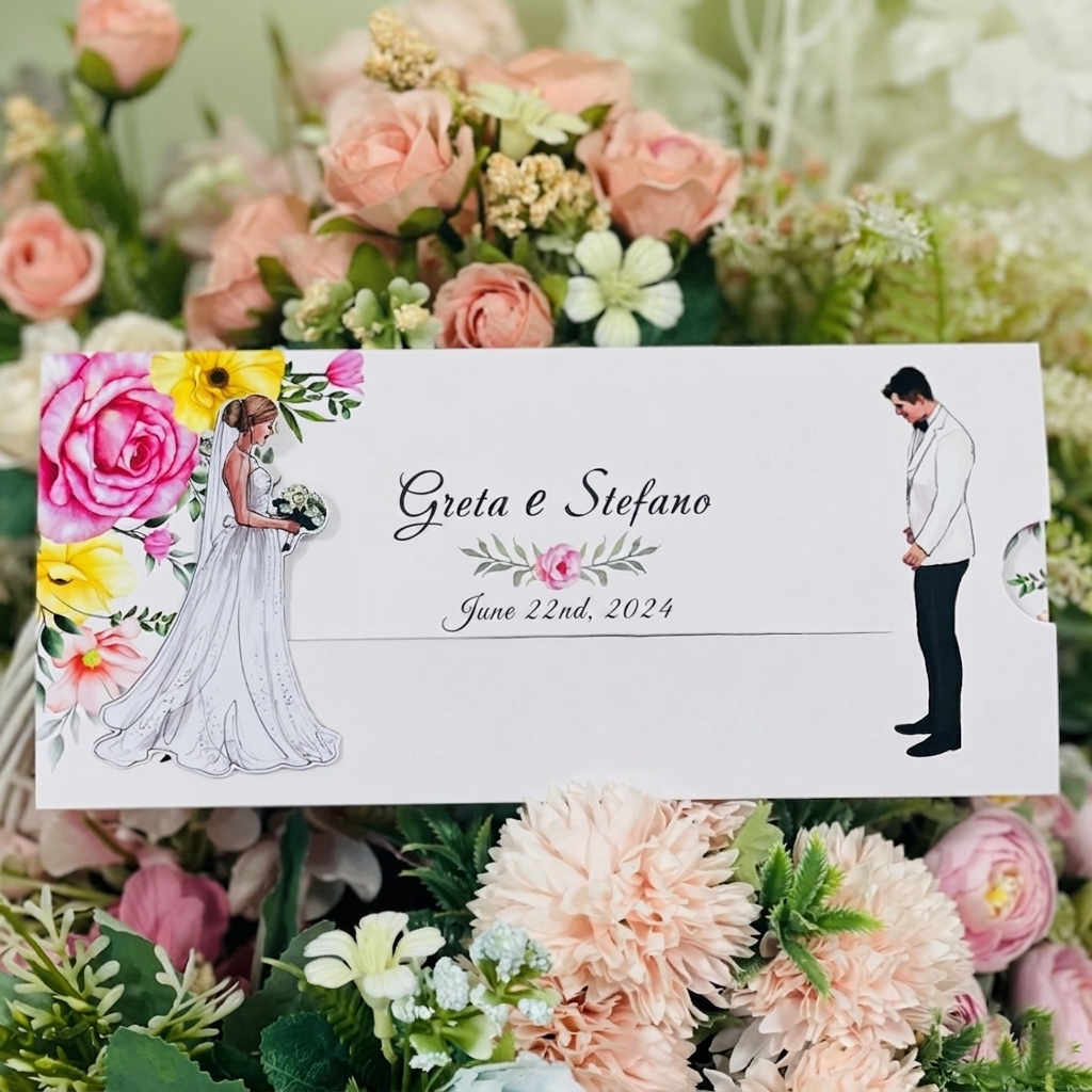 Custom Photo Illustration Save the Date Wedding Invitation