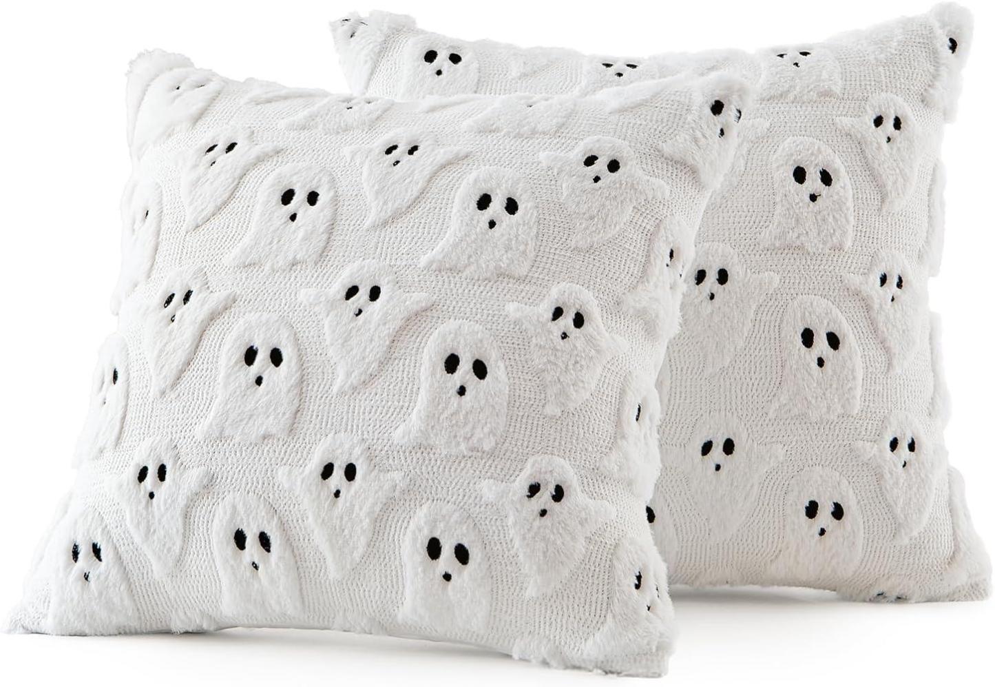 Halloween Pillow Covers Cute Ghost Decor Set of 2 18x18 - MyJigsawPuzzleAu