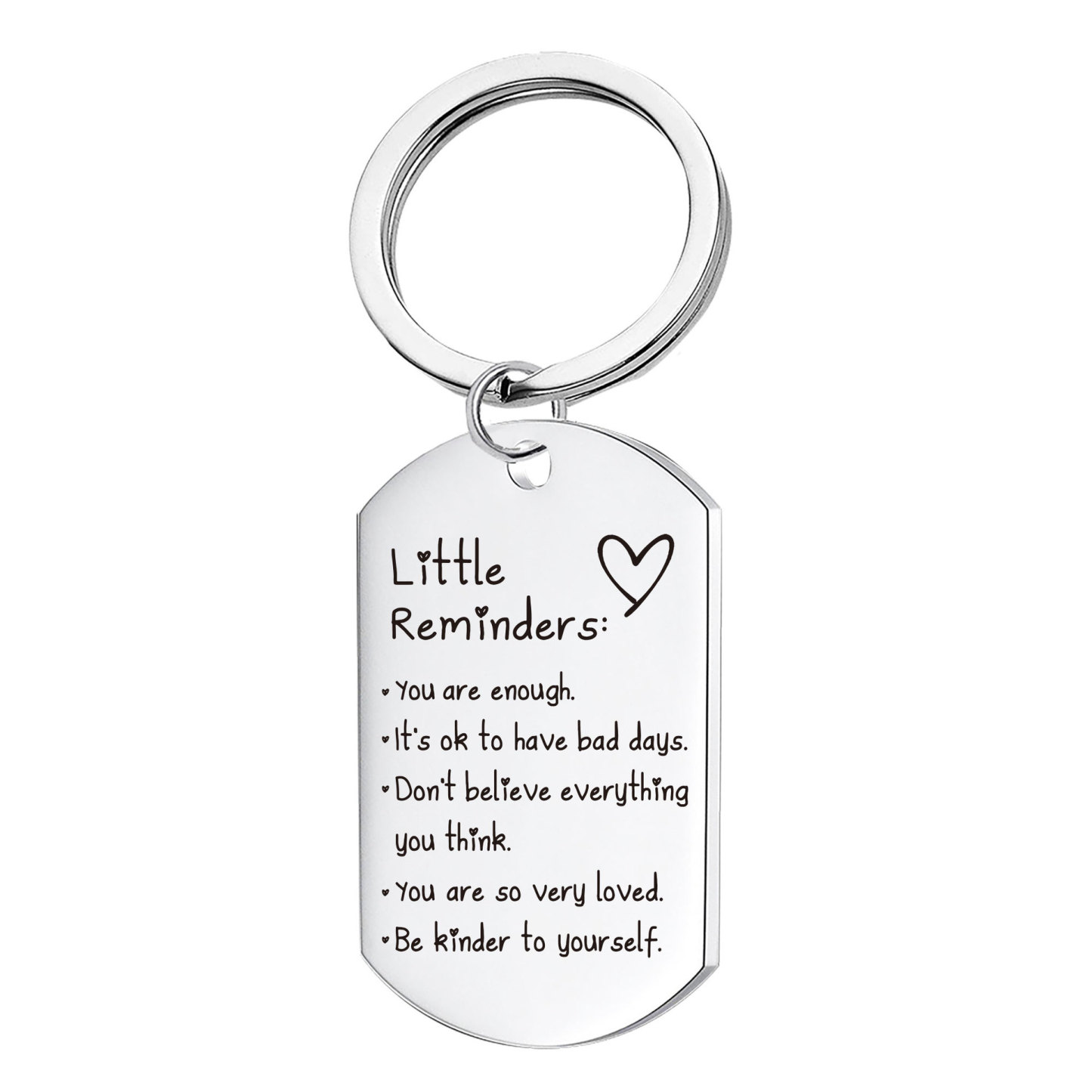 Inspirational Little Reminders Keychain Standard Inspirational Little Reminders Keychain Stainless Steel Dog Tag Gifts for Friends