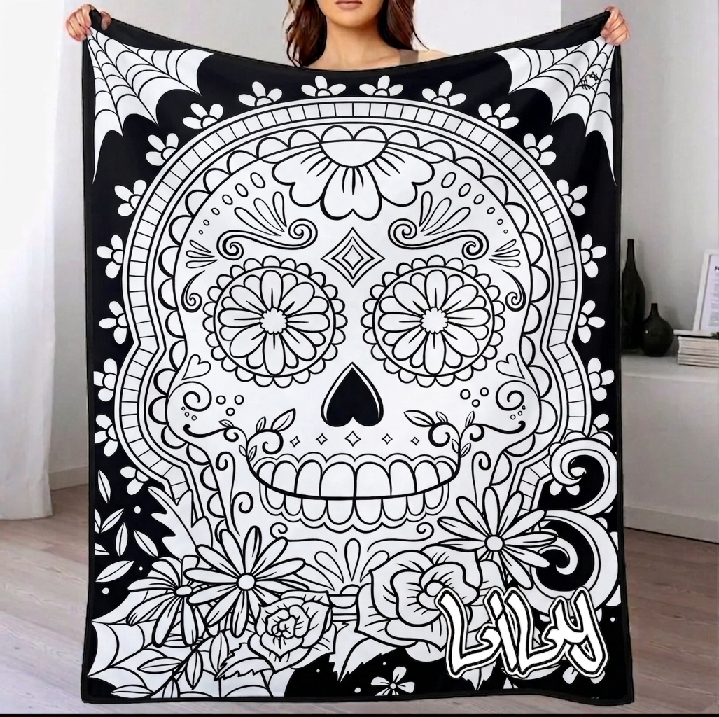 Halloween DIY Drawing Blanket – Creative Art Blanket for Kids & Adults, Spooky Halloween Activity Gift - MyJigsawPuzzleAu