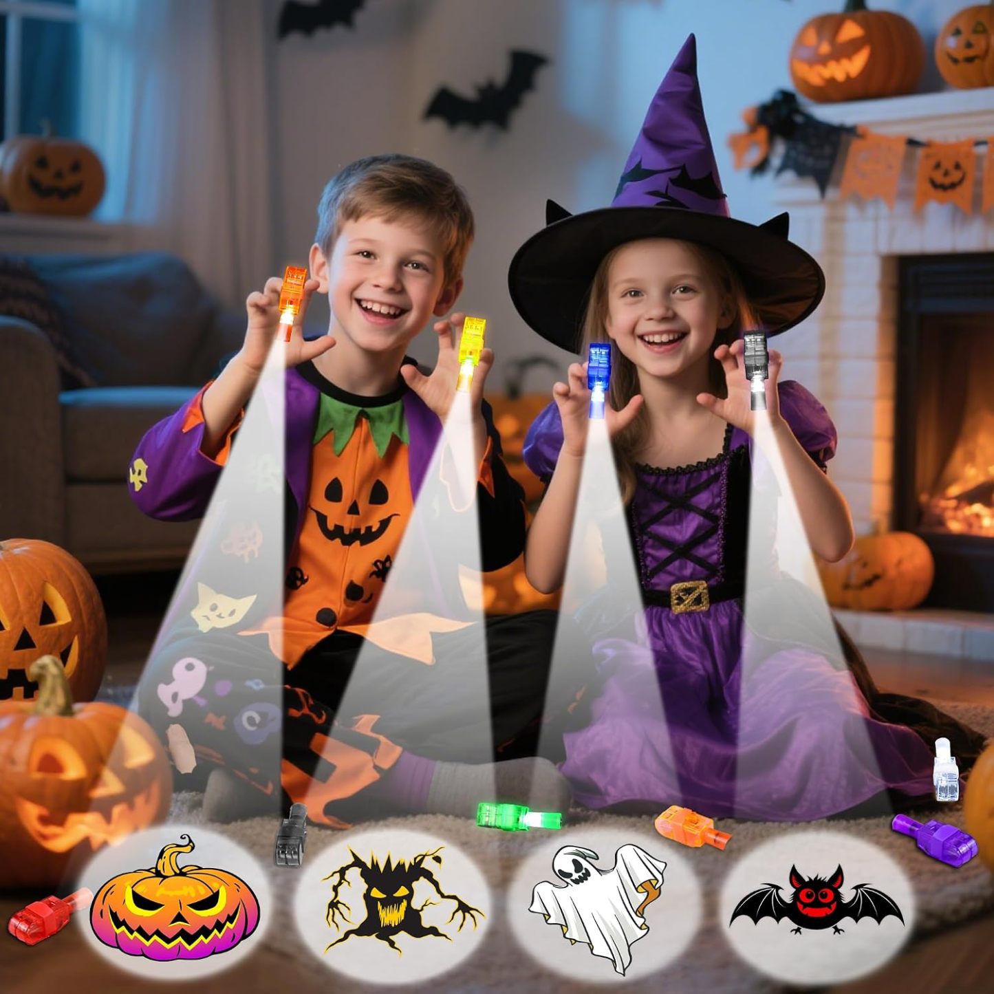 36Pcs Halloween Party Favors Finger Lights for Kids, Halloween Light Up Toys Bulk Glow in the Dark Halloween Treats Non Candy Goodie Bag Fillers Basket Stuffers Classroom Prizes Trick or Treat Gift - MyJigsawPuzzleAu