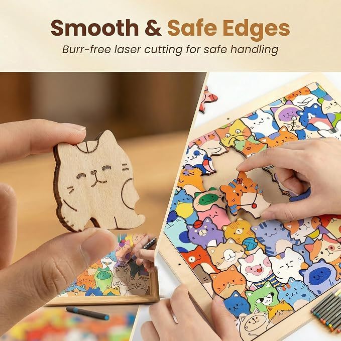 DIY Wooden Coloring Puzzle – Hand-paint Your Own Animal Puzzle (Optional 24-Color Markers & 8 Designs) - MyJigsawPuzzleAu