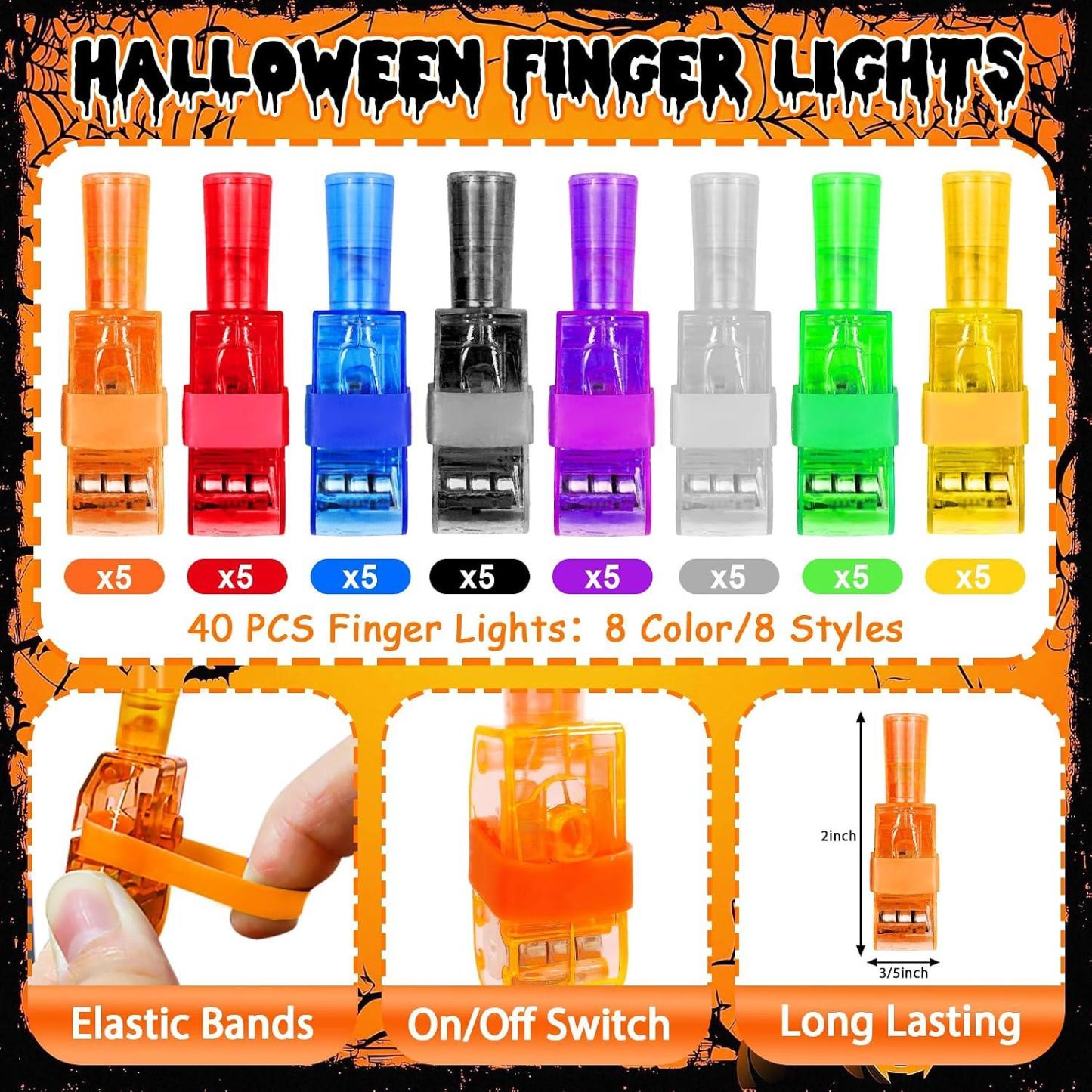 36Pcs Halloween Party Favors Finger Lights for Kids, Halloween Light Up Toys Bulk Glow in the Dark Halloween Treats Non Candy Goodie Bag Fillers Basket Stuffers Classroom Prizes Trick or Treat Gift - MyJigsawPuzzleAu