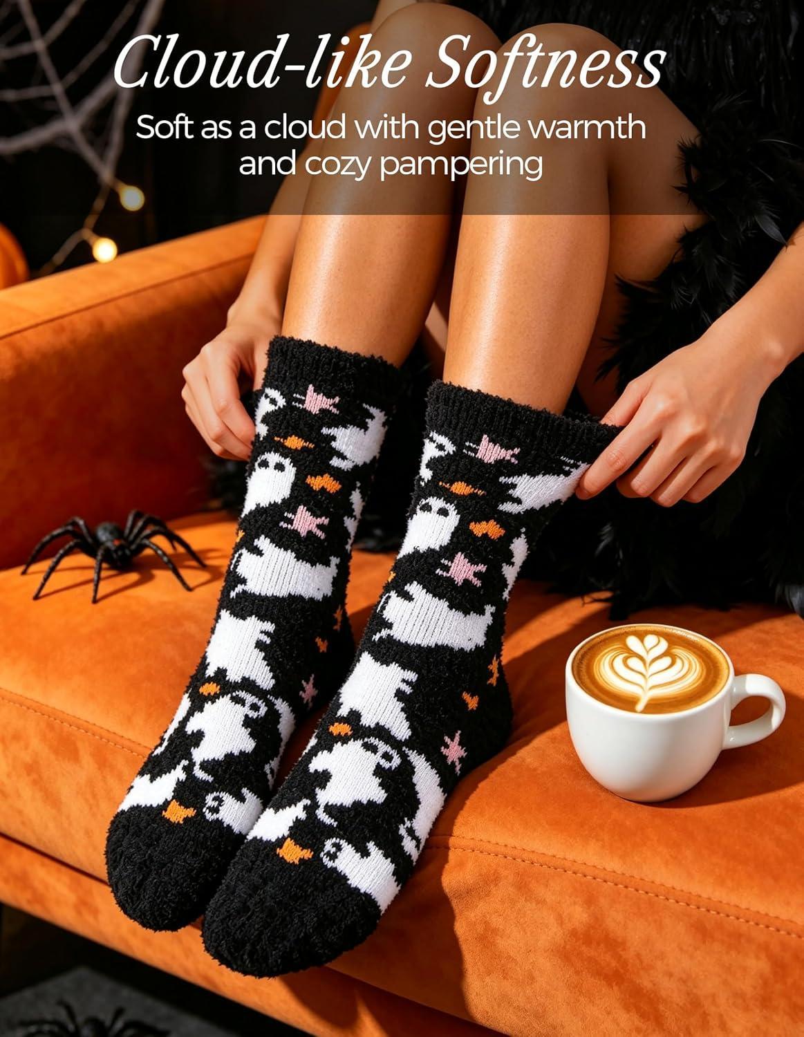 Ultra Luxe Soft Fuzzy Cloud Socks-Super Warm Cozy Fall Halloween Gifts for Women Men-Luxurious Fabric - MyJigsawPuzzleAu