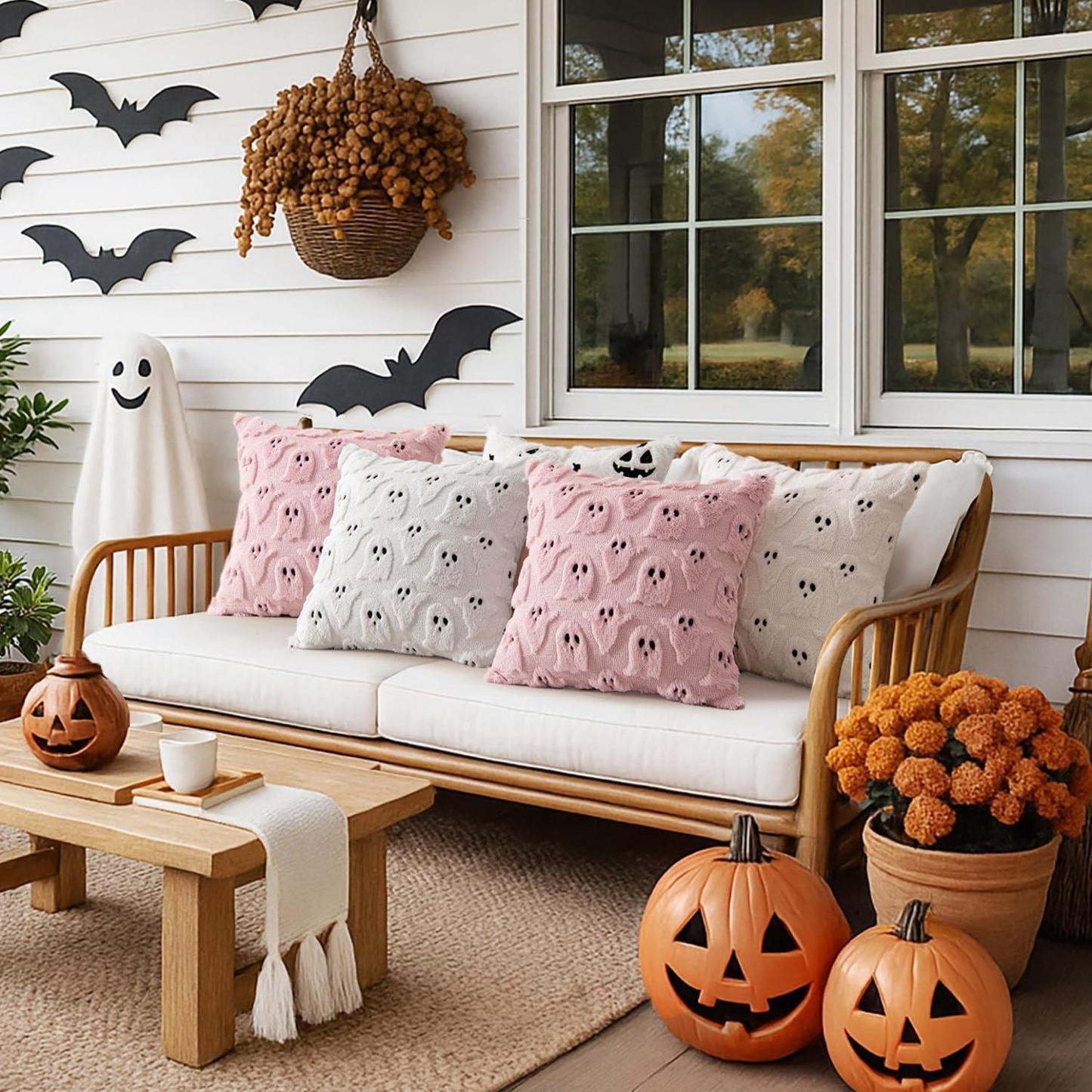 Halloween Pillow Covers Cute Ghost Decor Set of 2 18x18 - MyJigsawPuzzleAu