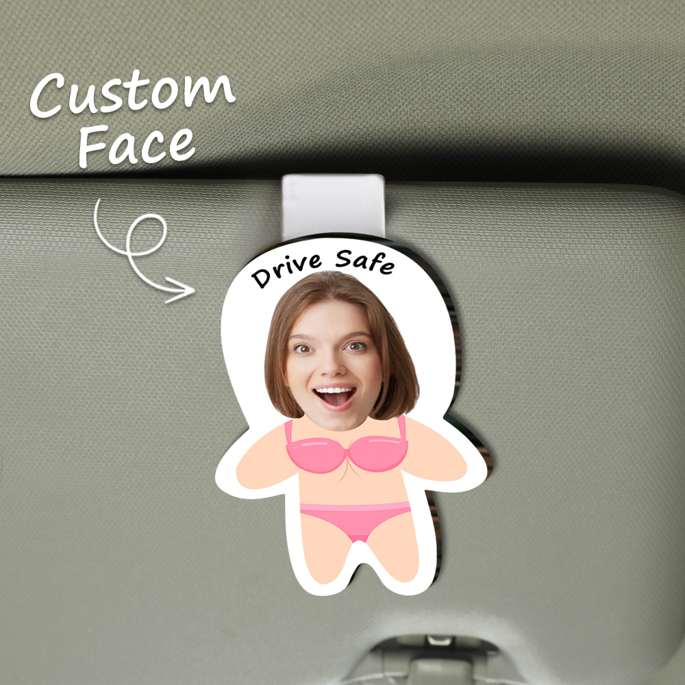 Custom Photo Car Visor Clip Husband Meme Gifts Valentines Day Gifts for Him Personalized Car Visor Clip-Drive Safe - MyJigsawPuzzleAu