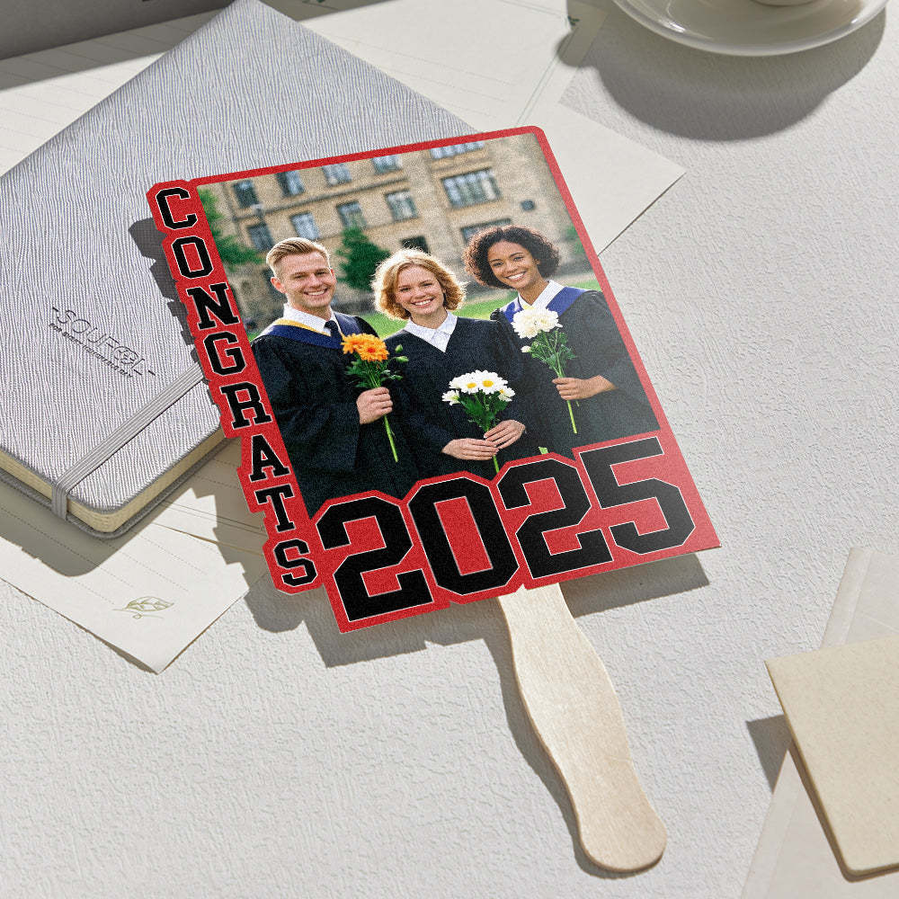 Personalized Graduation Handheld Photo Fan Graduation Party Gift for Class of 2025 Graduates - MyJigsawPuzzleAu