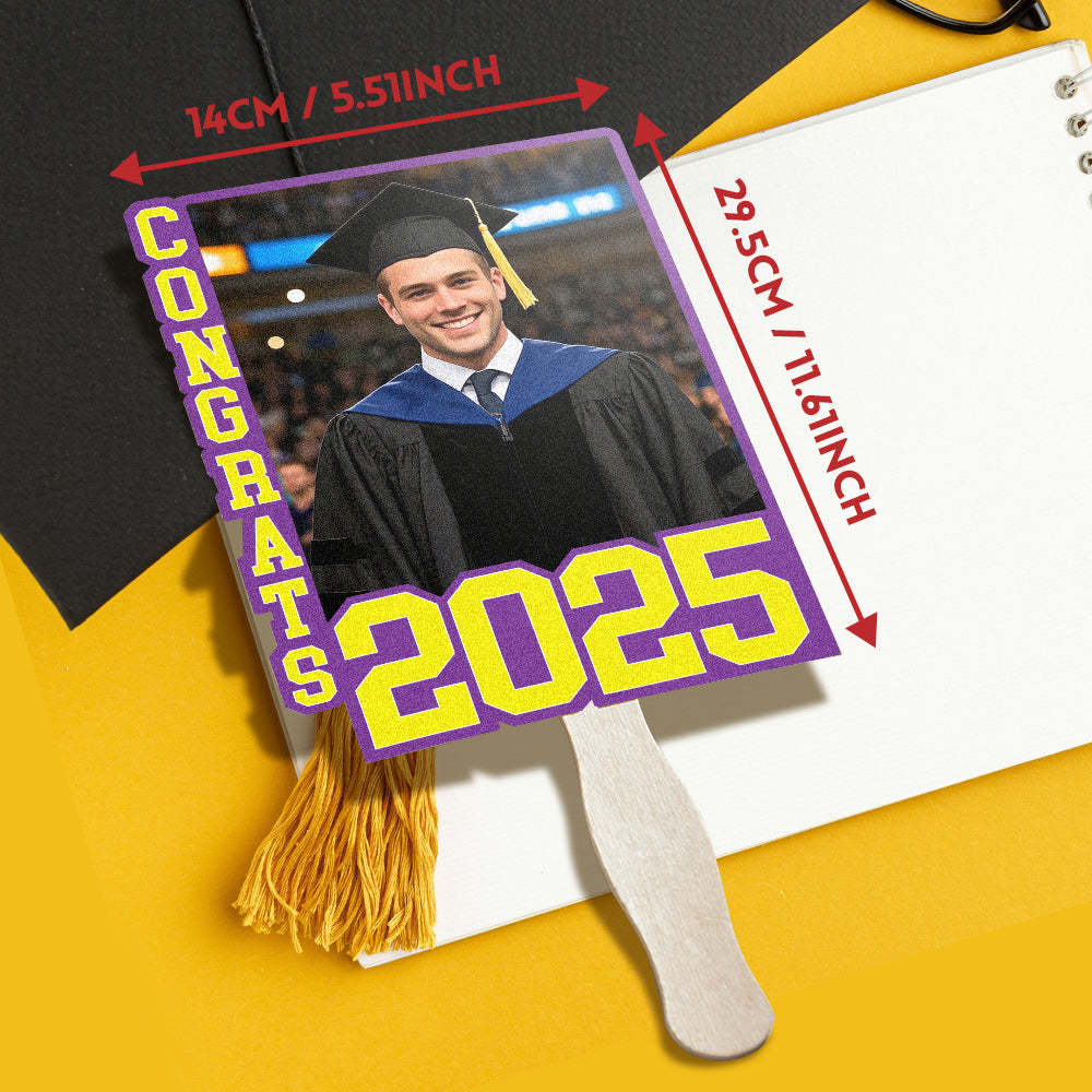 Personalized Graduation Handheld Photo Fan Graduation Party Gift for Class of 2025 Graduates - MyJigsawPuzzleAu