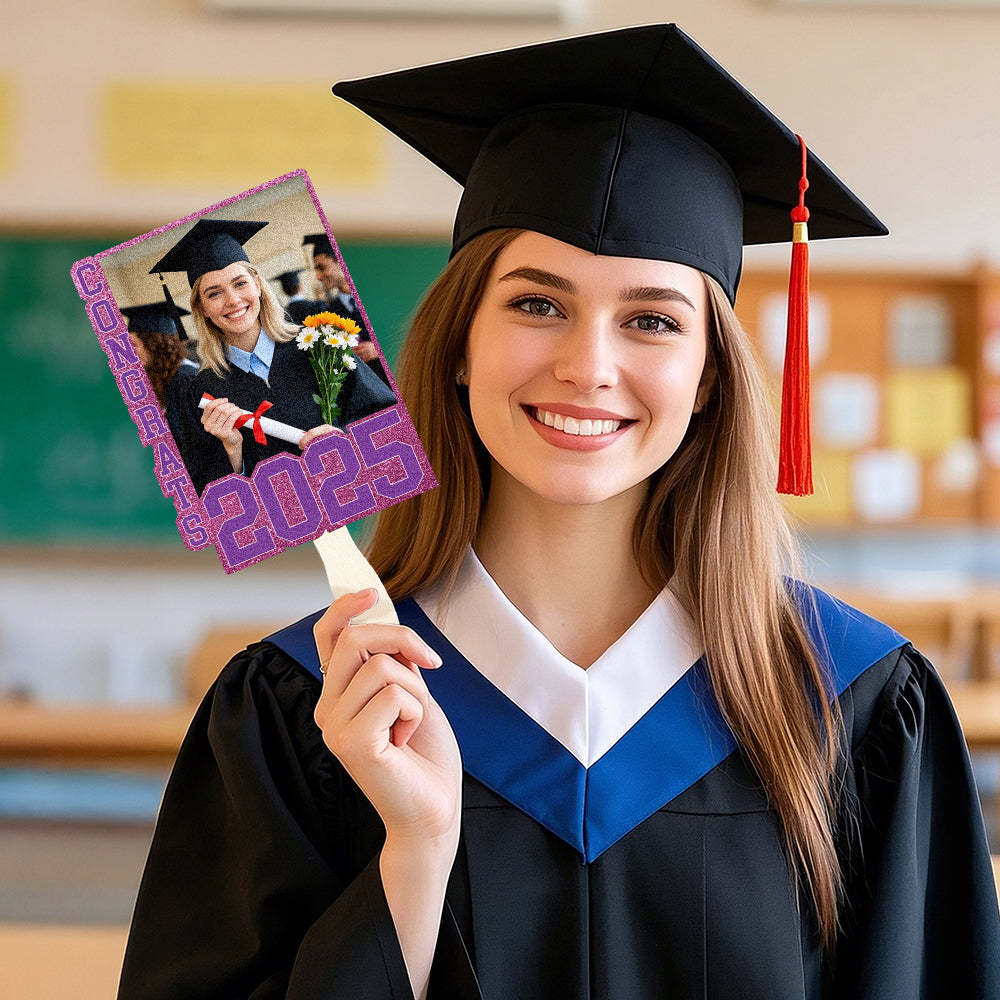 Personalized Graduation Handheld Photo Fan Graduation Party Gift for Class of 2025 Graduates - MyJigsawPuzzleAu