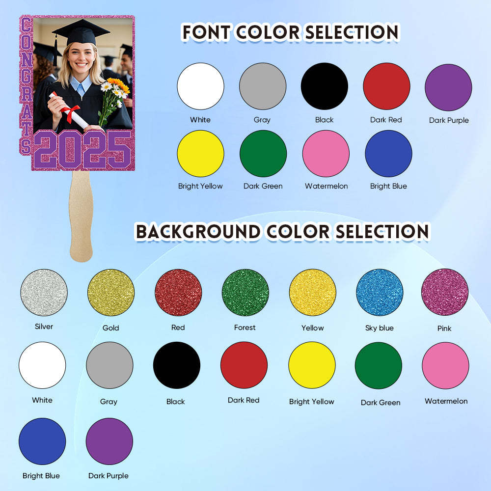 Personalized Graduation Handheld Photo Fan Graduation Party Gift for Class of 2025 Graduates - MyJigsawPuzzleAu