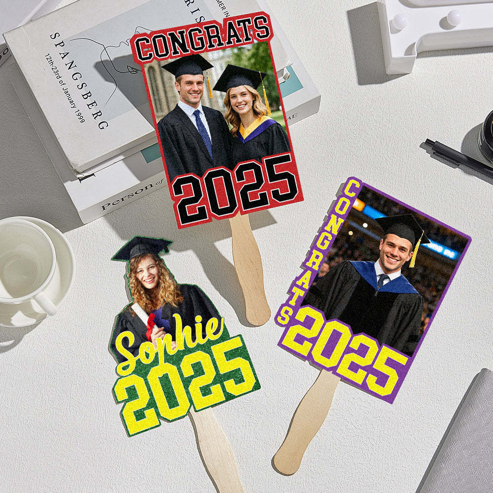 Personalized Graduation Handheld Photo Fan Graduation Party Gift for Class of 2025 Graduates - MyJigsawPuzzleAu