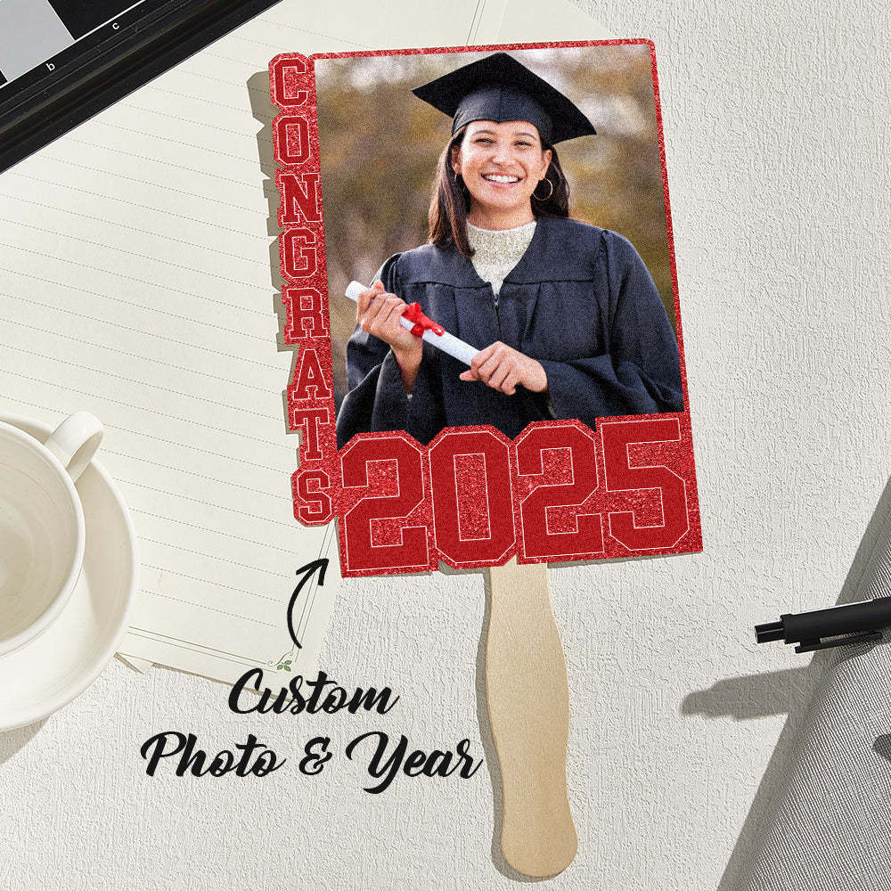 Personalized Graduation Handheld Photo Fan Graduation Party Gift for Class of 2025 Graduates - MyJigsawPuzzleAu