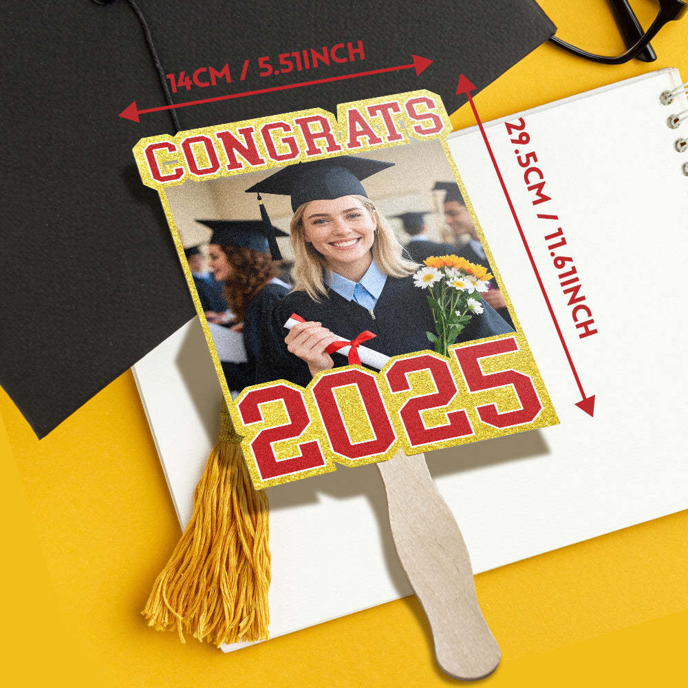 Personalized Graduation Handheld Photo Fan Graduation Party Gift for Class of 2025 Graduates - MyJigsawPuzzleAu