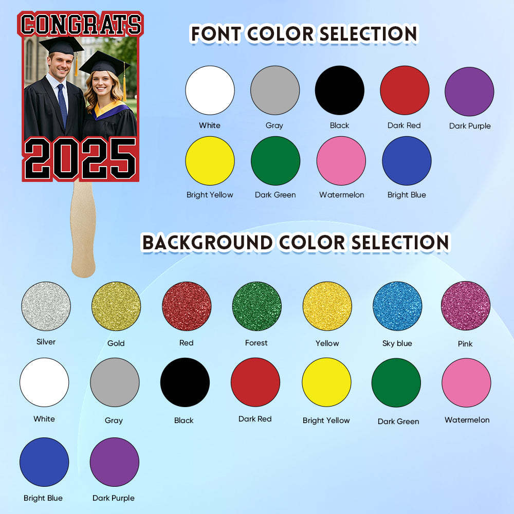 Personalized Graduation Handheld Photo Fan Graduation Party Gift for Class of 2025 Graduates - MyJigsawPuzzleAu