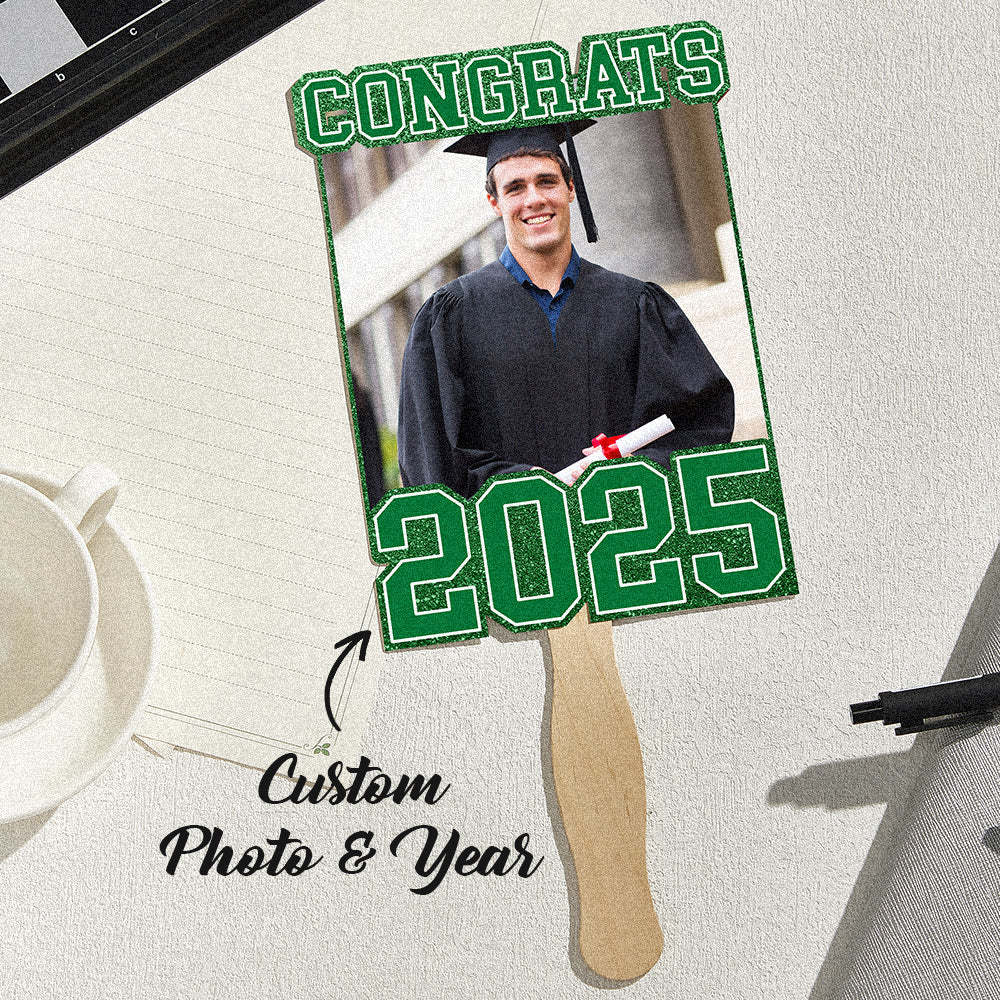 Personalized Graduation Handheld Photo Fan Graduation Party Gift for Class of 2025 Graduates - MyJigsawPuzzleAu