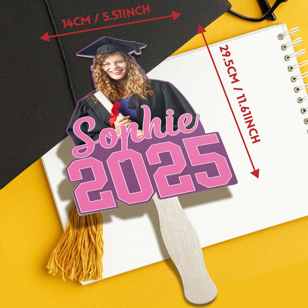 Personalized Graduation Handheld Photo Fan Graduation Party Gift for Class of 2025 Graduates - MyJigsawPuzzleAu