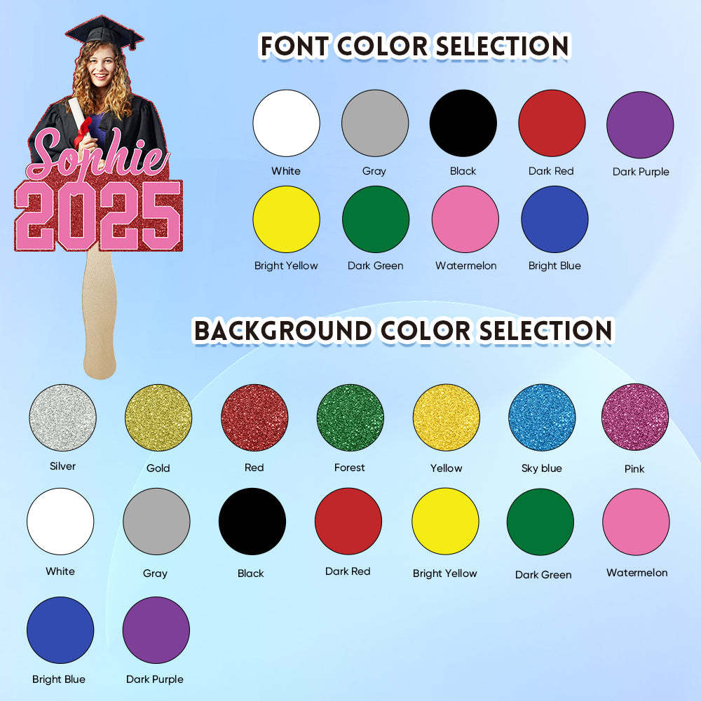 Personalized Graduation Handheld Photo Fan Graduation Party Gift for Class of 2025 Graduates - MyJigsawPuzzleAu